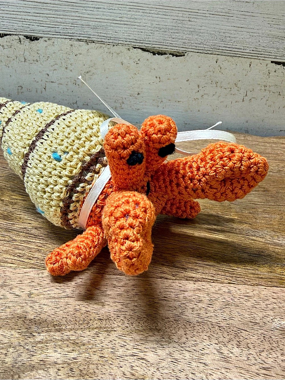 Crab squeaky dog toy  / Hermit Crab Crochet Decor